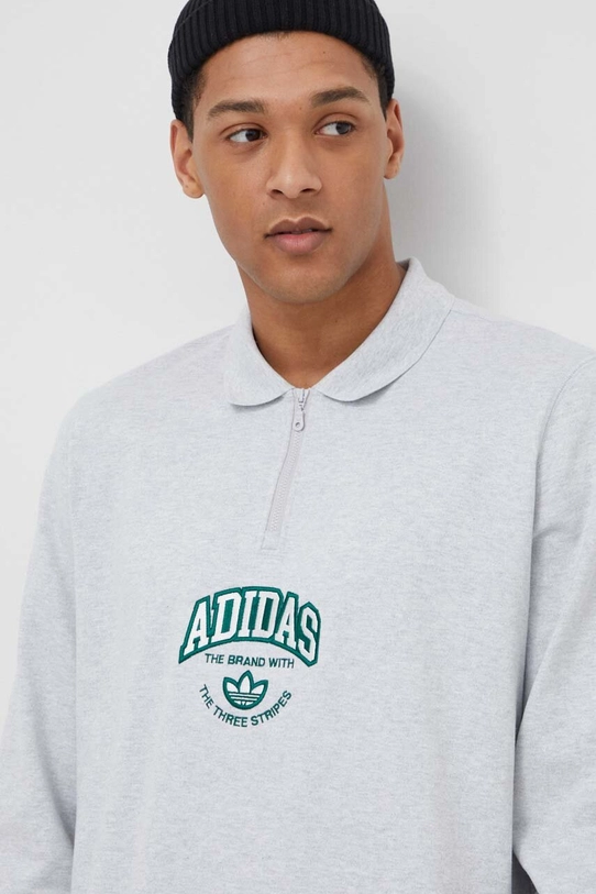 Pamučna dukserica adidas Originals siva IS0241