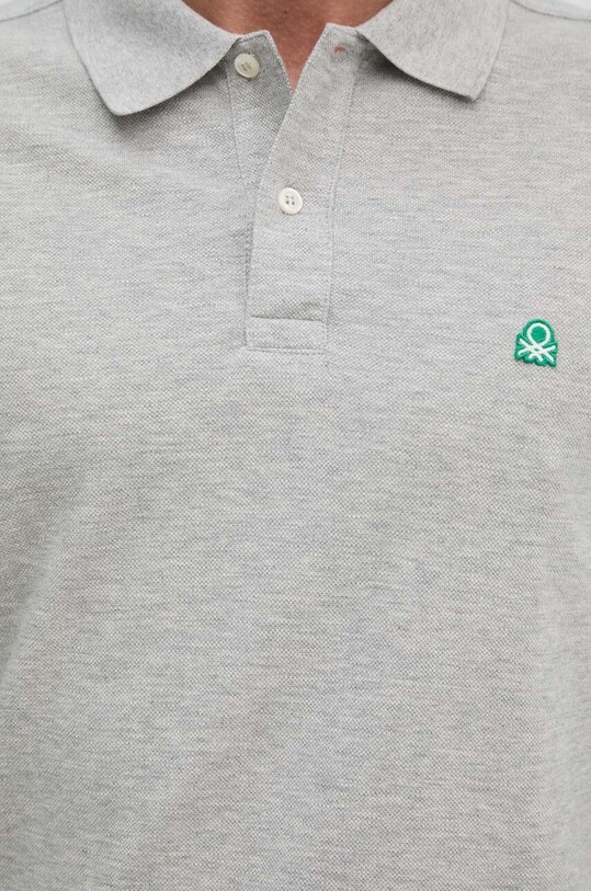 Bavlnené tričko s dlhým rukávom United Colors of Benetton sivá 3089J3204
