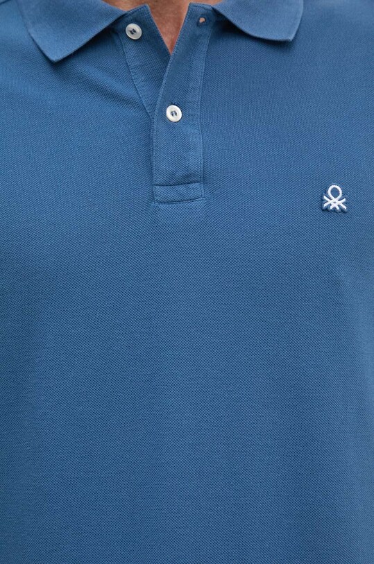 United Colors of Benetton longsleeve din bumbac 3089J3204 albastru