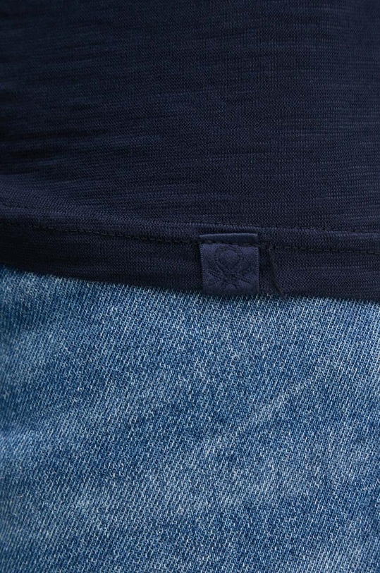 United Colors of Benetton longsleeve din bumbac bleumarin 3JE1J19A9