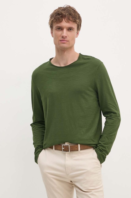 United Colors of Benetton longsleeve din bumbac verde 3JE1J19A9