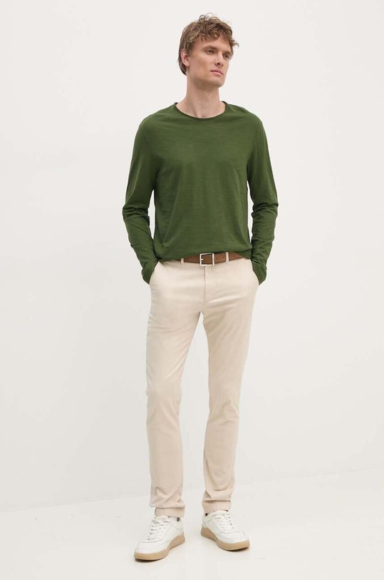 United Colors of Benetton longsleeve din bumbac 3JE1J19A9 verde AW25