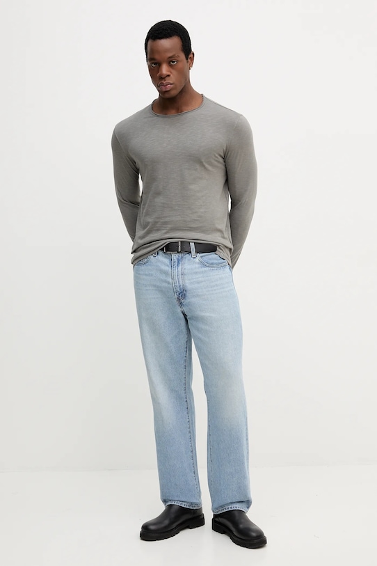 United Colors of Benetton longsleeve din bumbac 3JE1J19A9 gri AW25