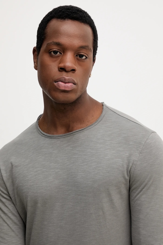 United Colors of Benetton longsleeve din bumbac gri 3JE1J19A9