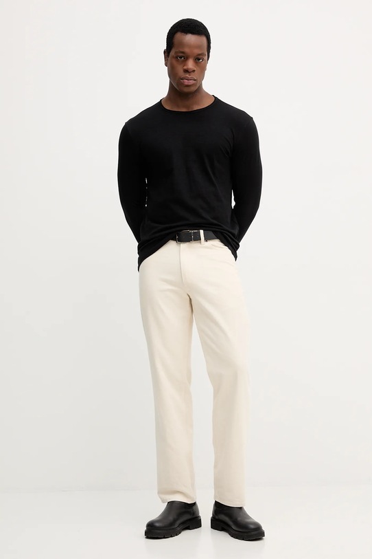United Colors of Benetton longsleeve din bumbac 3JE1J19A9 negru AW25