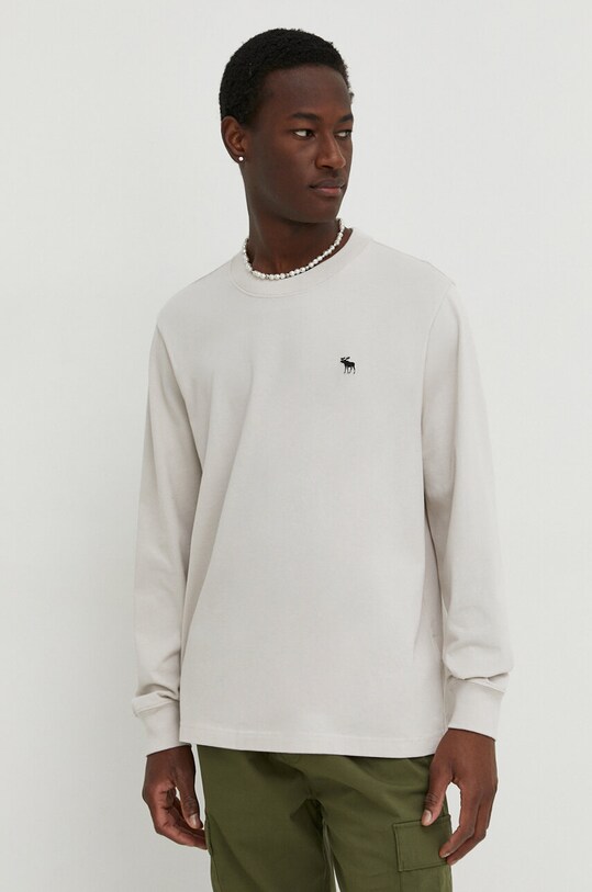 Abercrombie & Fitch longsleeve din bumbac uni bej KI124.4101.110