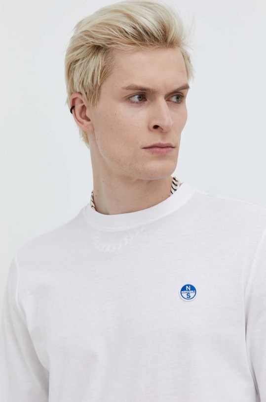 North Sails longsleeve din bumbac alb 692971
