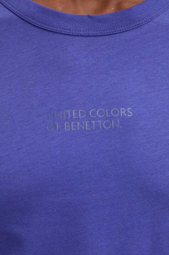 Бавовняний лонгслів лаунж United Colors of Benetton фіолетовий 30964M017