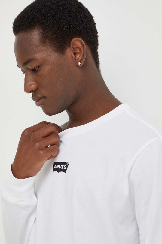 Bavlnené tričko s dlhým rukávom Levi's 16139 biela