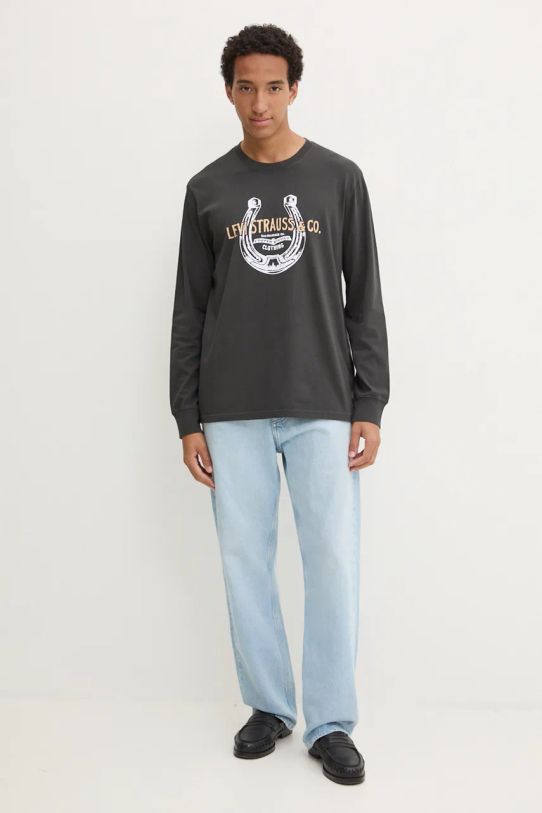 Levi's longsleeve bawełniany 16139 szary AW24