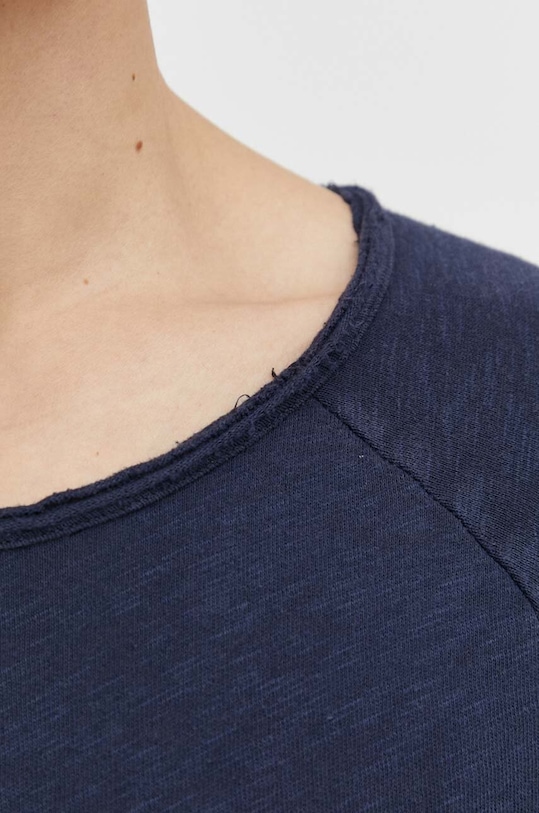 Хлопковый лонгслив American Vintage MSON24GE24 тёмно-синий