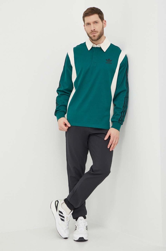 adidas Originals top a maniche lunghe in cotone IU0210 verde SS24