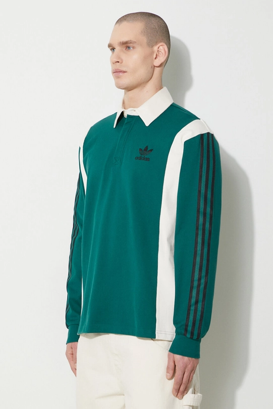 Bavlněné tričko s dlouhým rukávem adidas Originals zelená IU0210