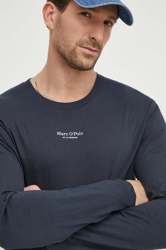 Marc O'Polo longsleeve bawełniany nadruk granatowy 421201252020