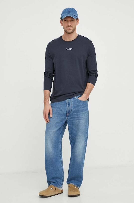 Marc O'Polo longsleeve bawełniany 421201252020 granatowy SS24