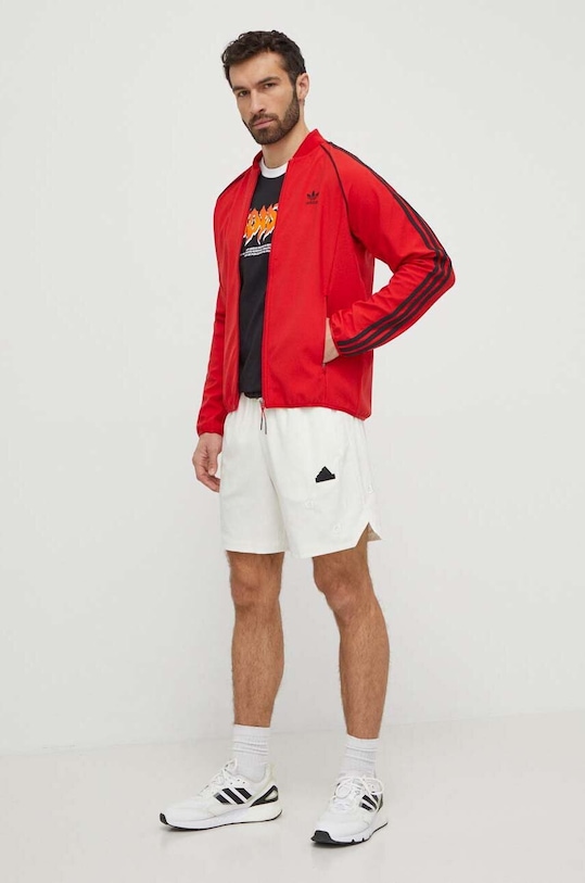Бавовняний лонгслів adidas Originals Flames IS0206 чорний SS24