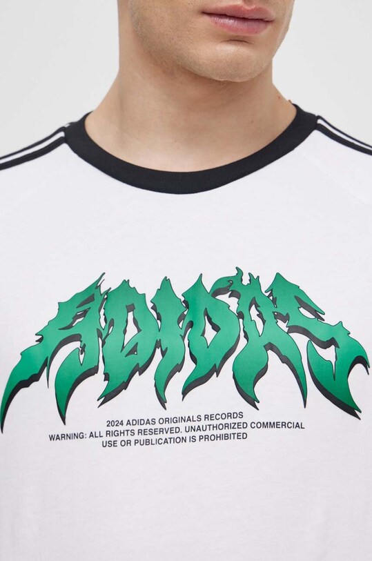 adidas Originals longsleeve din bumbac Flames IS2917 alb