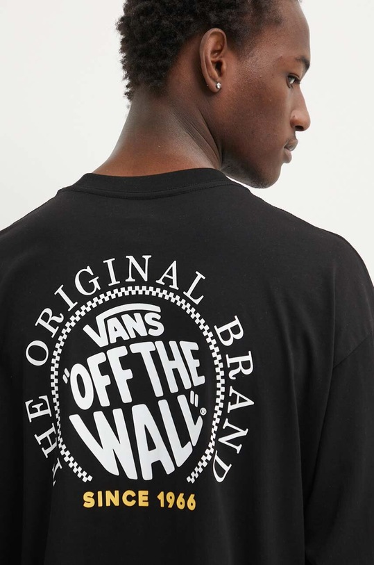 Vans longsleeve din bumbac print negru VN000H5PBLK1