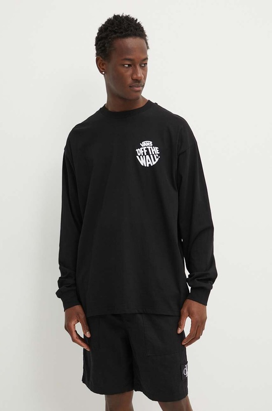Vans longsleeve din bumbac VN000H5PBLK1 negru SS24