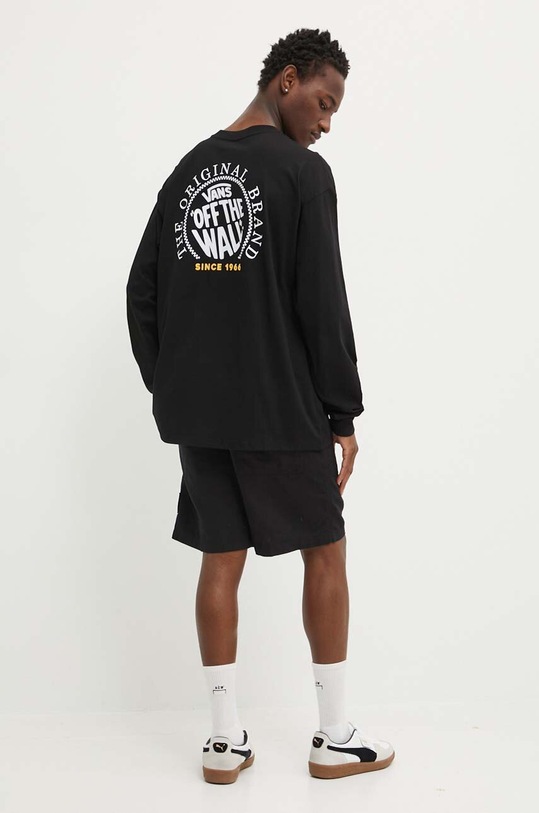 Îmbrăcăminte Vans longsleeve din bumbac VN000H5PBLK1 negru
