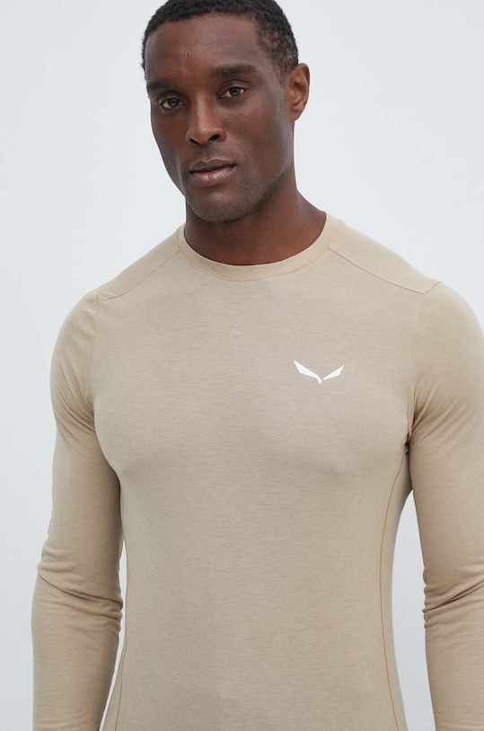 Sportovní tričko s dlouhým rukávem Salewa Puez Dry béžová 00.0000028864