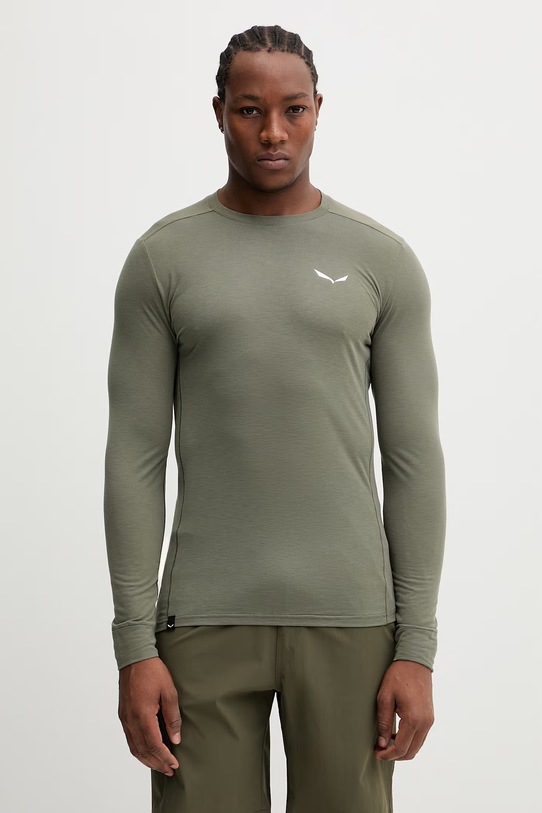 Salewa longsleeve sportowy Puez Dry regular zielony 00.0000028864