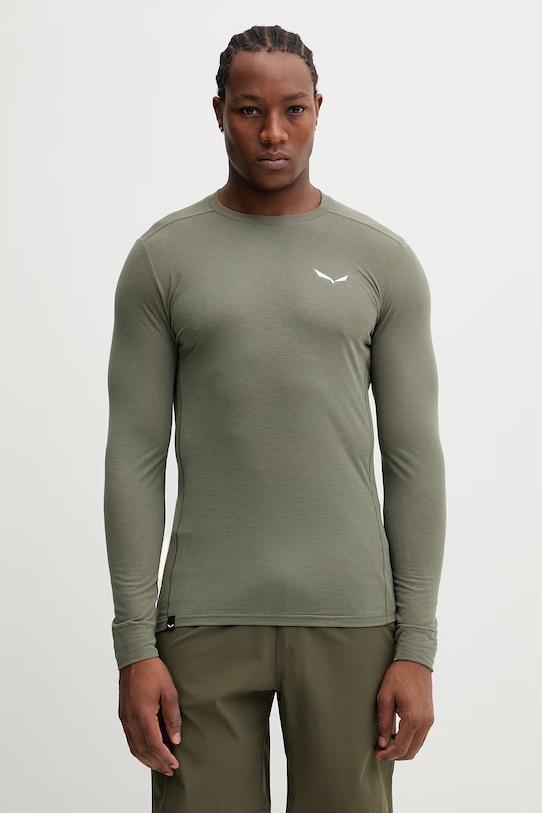 Salewa longsleeve sportowy Puez Dry regular zielony 00.0000028864