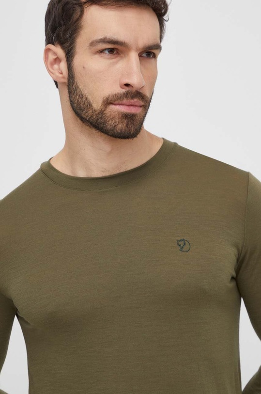 Шерстяной лонгслив Fjallraven Abisko Wool relaxed зелёный F87194.625