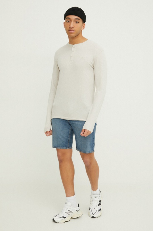 Bavlněné tričko s dlouhým rukávem Superdry M6010729A.8ZU béžová SS24