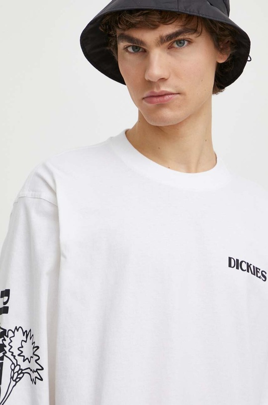 Bavlněné tričko s dlouhým rukávem Dickies TIMBERVILLE TEE LS bílá DK0A4YRB
