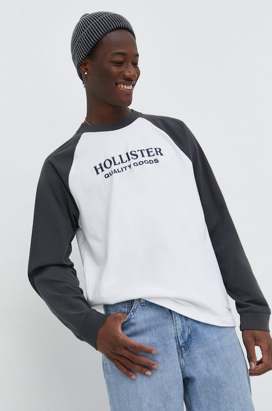 Ρούχα Βαμβακερή μπλούζα με μακριά μανίκια Hollister Co. KI323.4007.901 γκρί