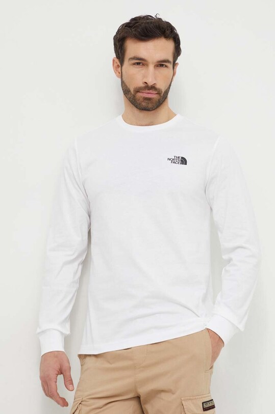 Oblečení Bavlněné tričko s dlouhým rukávem The North Face M L/S Redbox Tee NF0A87NNFN41 béžová