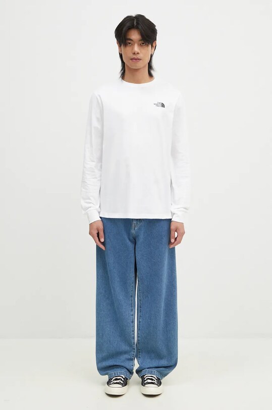 The North Face longsleeve din bumbac M L/S Redbox Tee bej NF0A87NNFN41