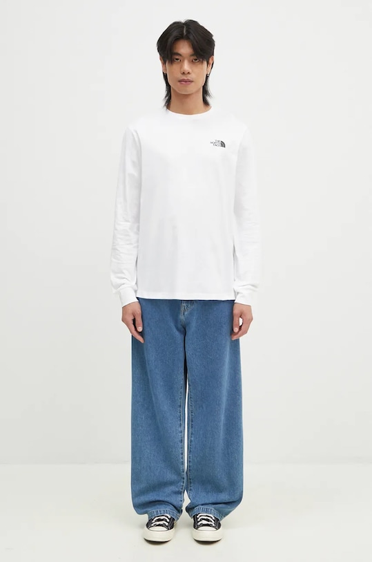 The North Face top a maniche lunghe in cotone M L/S Redbox Tee beige NF0A87NNFN41