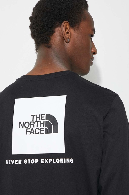 Bavlněné tričko s dlouhým rukávem The North Face M L/S Redbox Tee černá NF0A87NNJK31