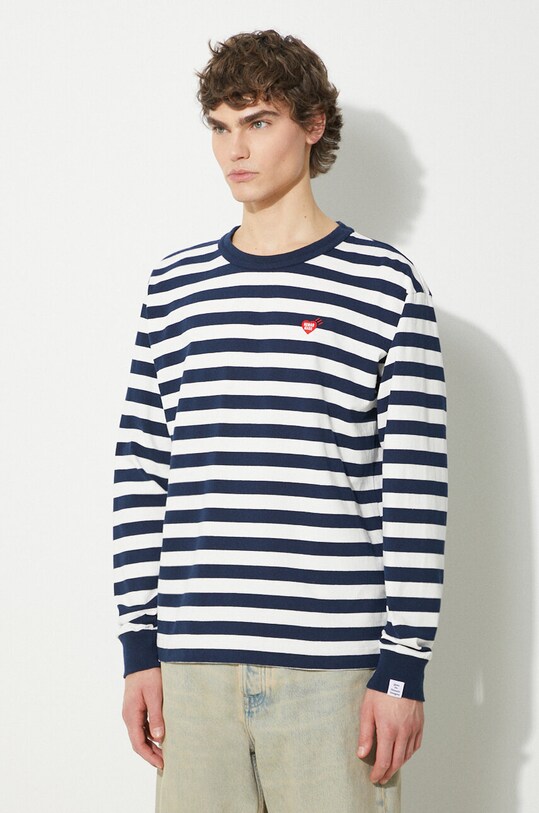 Human Made longsleeve din bumbac Graphic Longsleeve bleumarin HM27CS018