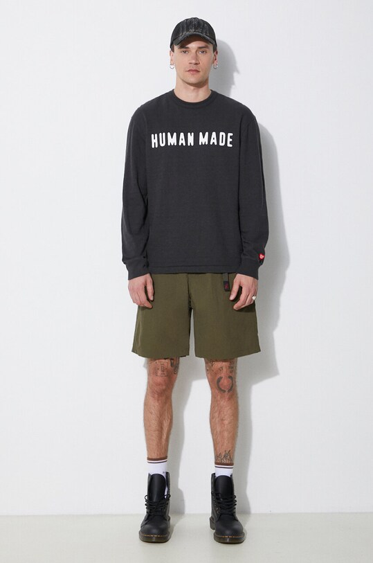 Βαμβακερή μπλούζα με μακριά μανίκια Human Made Graphic Longsleeve HM27CS012 μαύρο SS24