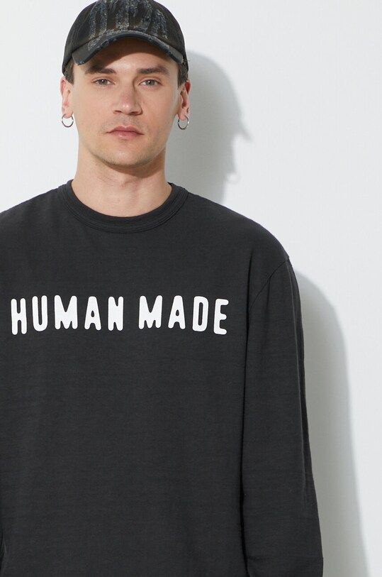 Βαμβακερή μπλούζα με μακριά μανίκια Human Made Graphic Longsleeve μαύρο HM27CS012