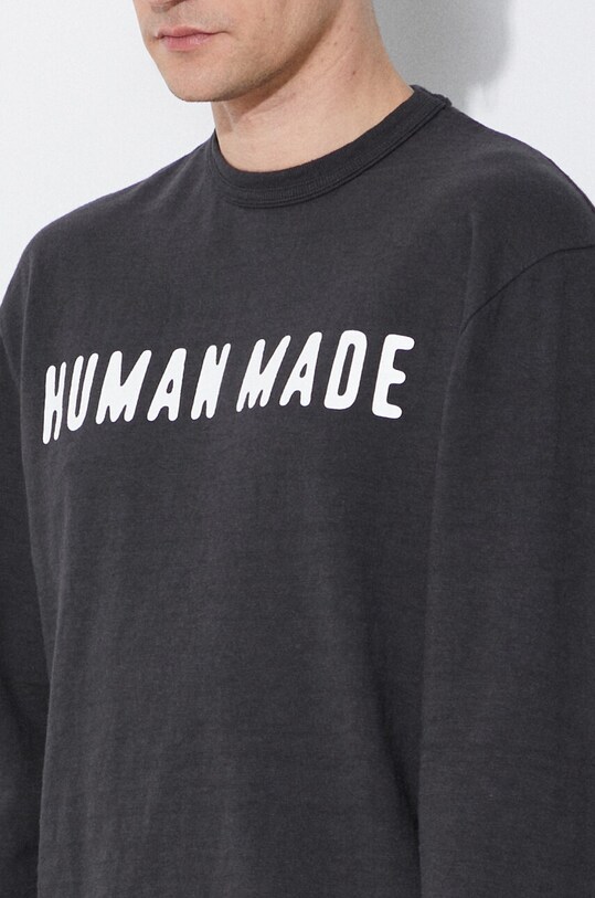 Βαμβακερή μπλούζα με μακριά μανίκια Human Made Graphic Longsleeve HM27CS012 μαύρο