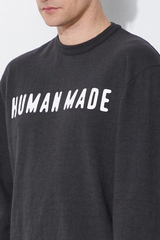 Bavlnené tričko s dlhým rukávom Human Made Graphic Longsleeve HM27CS012 čierna