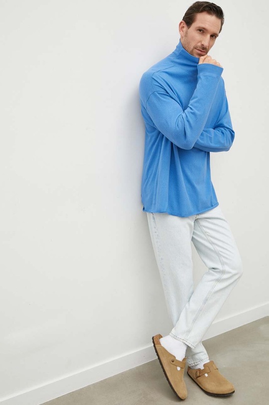 American Vintage sweter MRAK02BH23 niebieski SS24