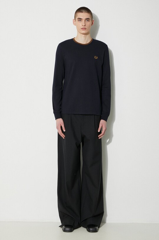 Fred Perry cotton longsleeve top Twin Tipped T-Shirt M9602.M68 navy SS24