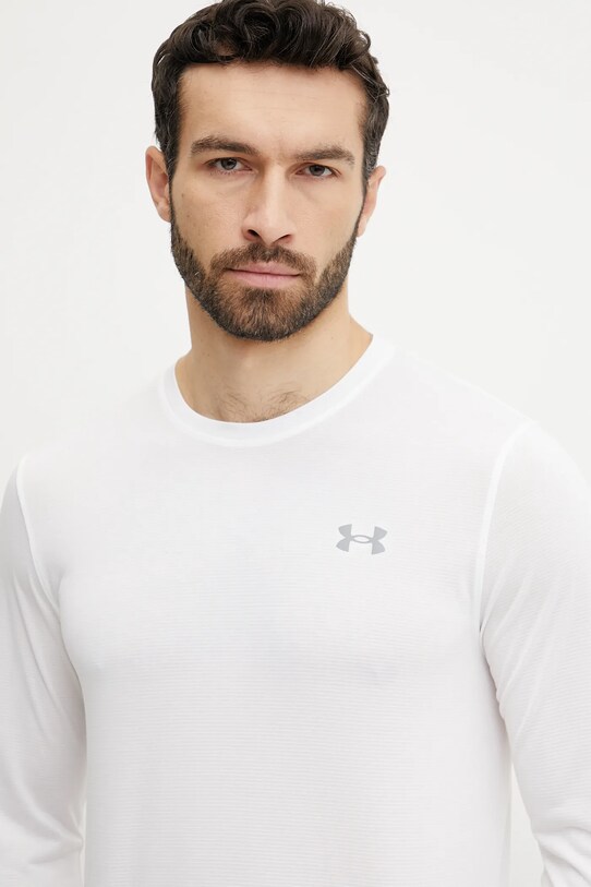 Блуза с дълги ръкави за бягане Under Armour Streaker бял 1382584