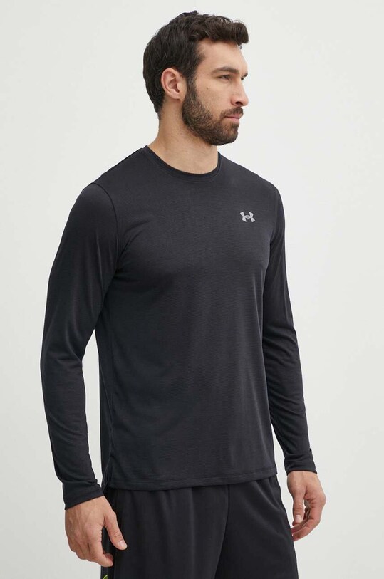 Bežecké tričko s dlhým rukávom Under Armour Streaker jednofarebný čierna 1382584