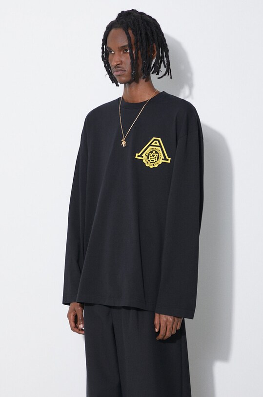 Хлопковый лонгслив AMBUSH Amb Scholarship чёрный BMAB002S24JER0011018