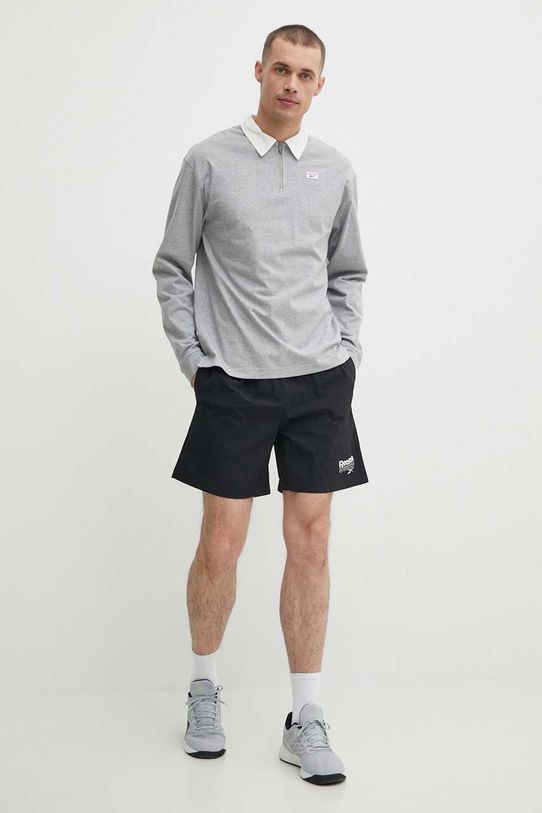 Reebok longsleeve bawełniany Court Sport 100076423 szary SS24