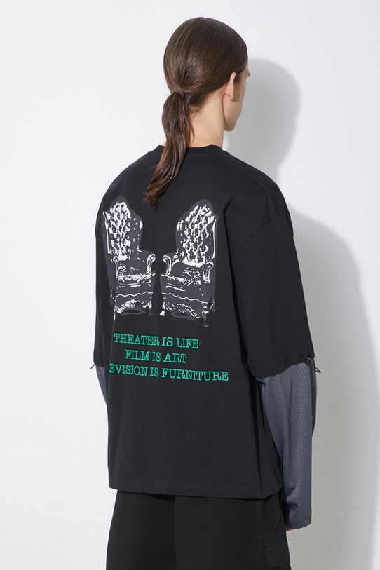 PLEASURES longsleeve Furniture Long Sleeve P24SP033.BLACK czarny SS24