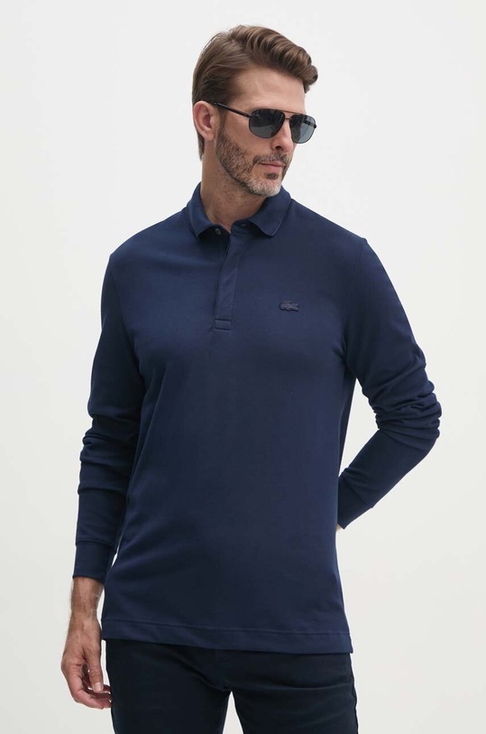 Longsleeve Lacoste με ελαστάν σκούρο μπλε PH2481