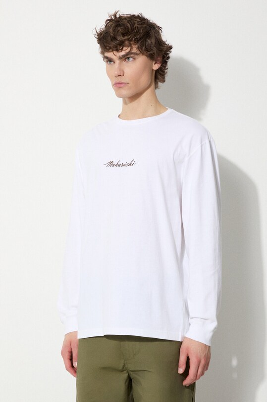 Бавовняний лонгслів Maharishi Dragon Bamboo білий 5080.WHITE
