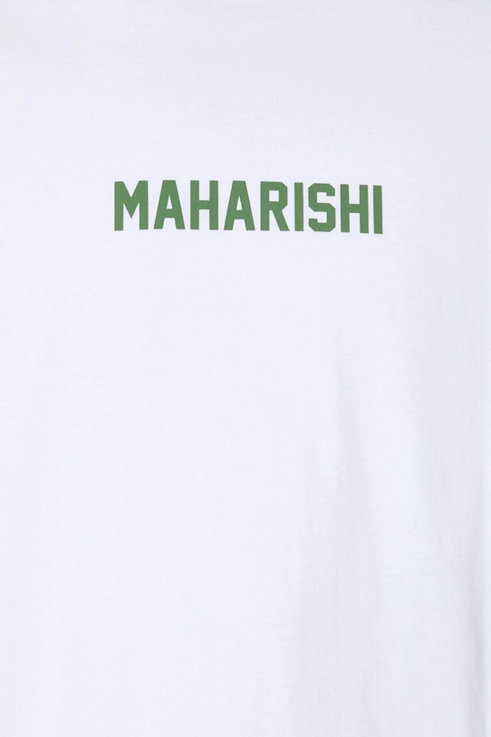 Maharishi cotton longsleeve top Woodblock Dragon L/S 1277.WHITE